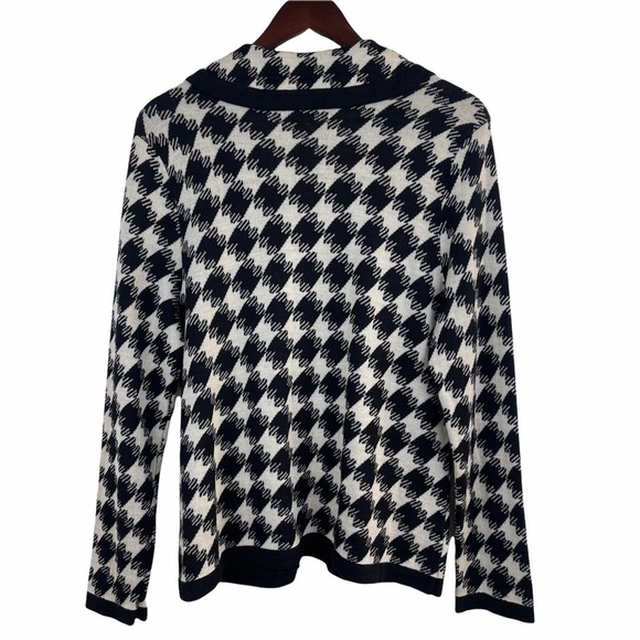 𝅺Pendleton 100% Merino Wool Houndstooth Cardigan Women’s Size LP - Picture 3 of 10